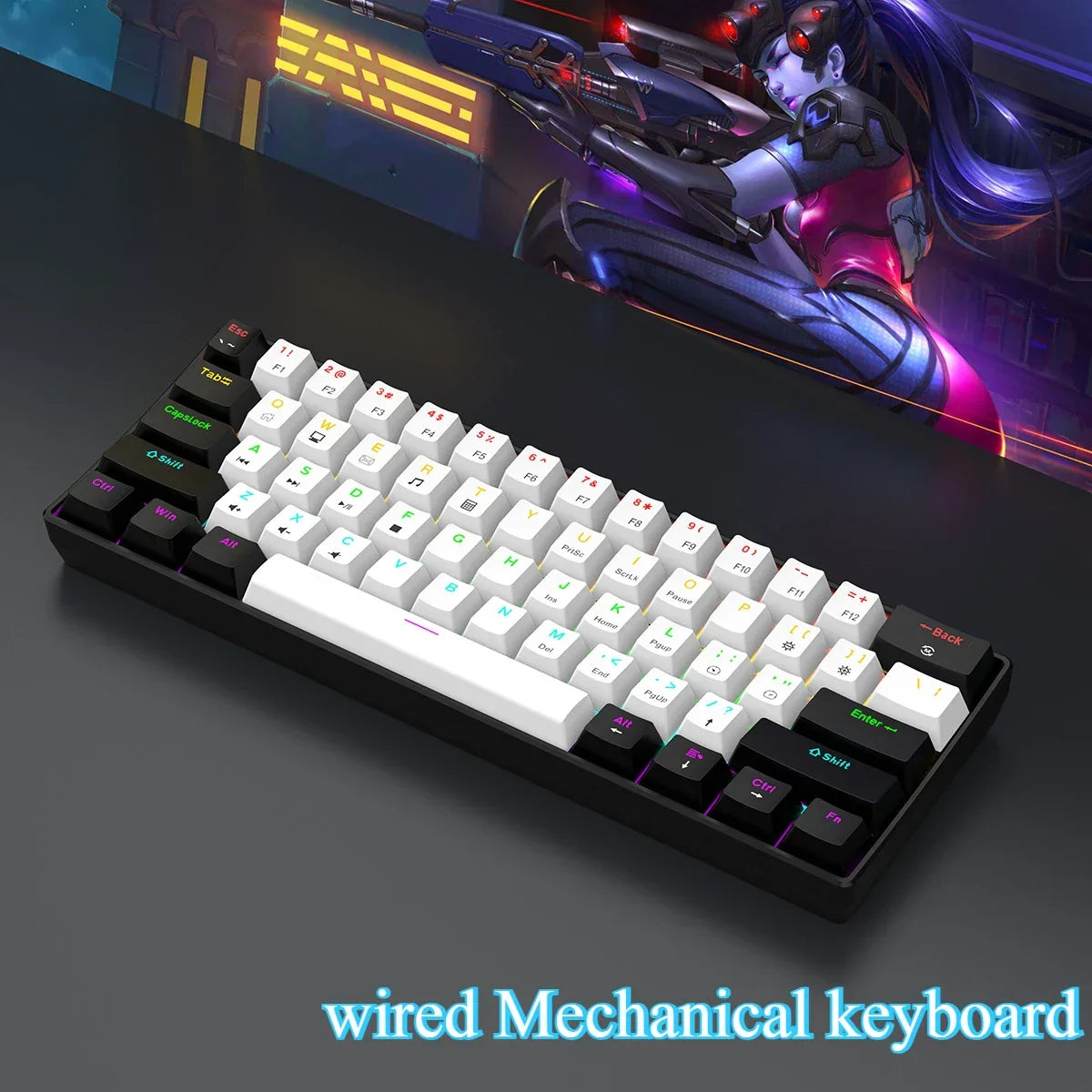 61 Key Mini Mechanical Keyboard, Backlit