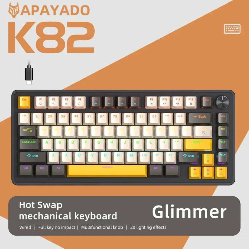 75% Mechanical Keyboard with Media Knob, Wired
