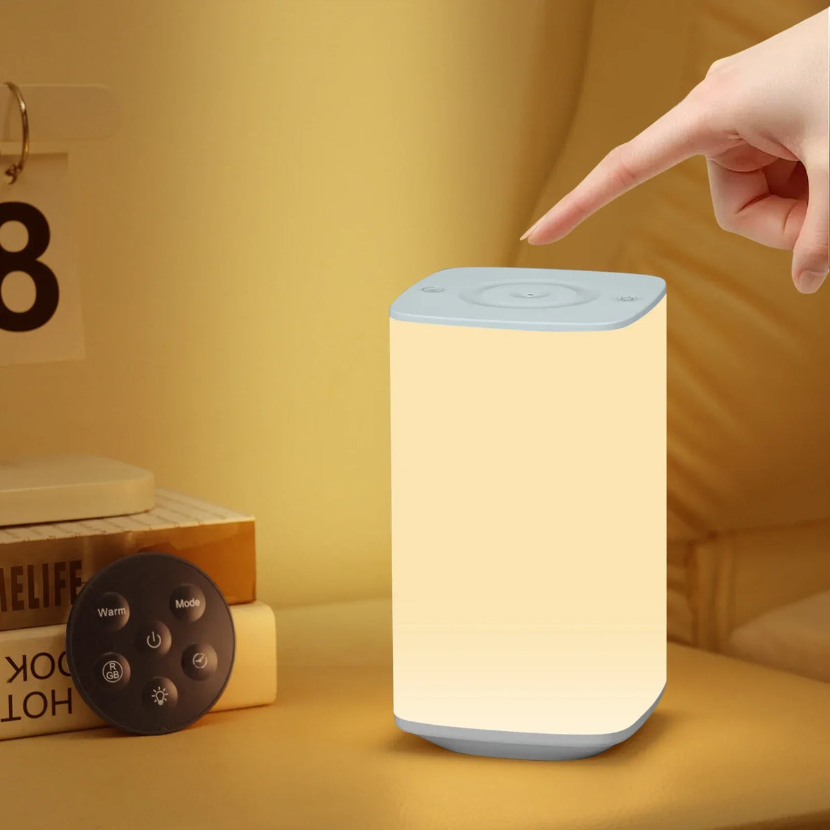 Touch and Remote Night Light, USB Rechargeable, 2W