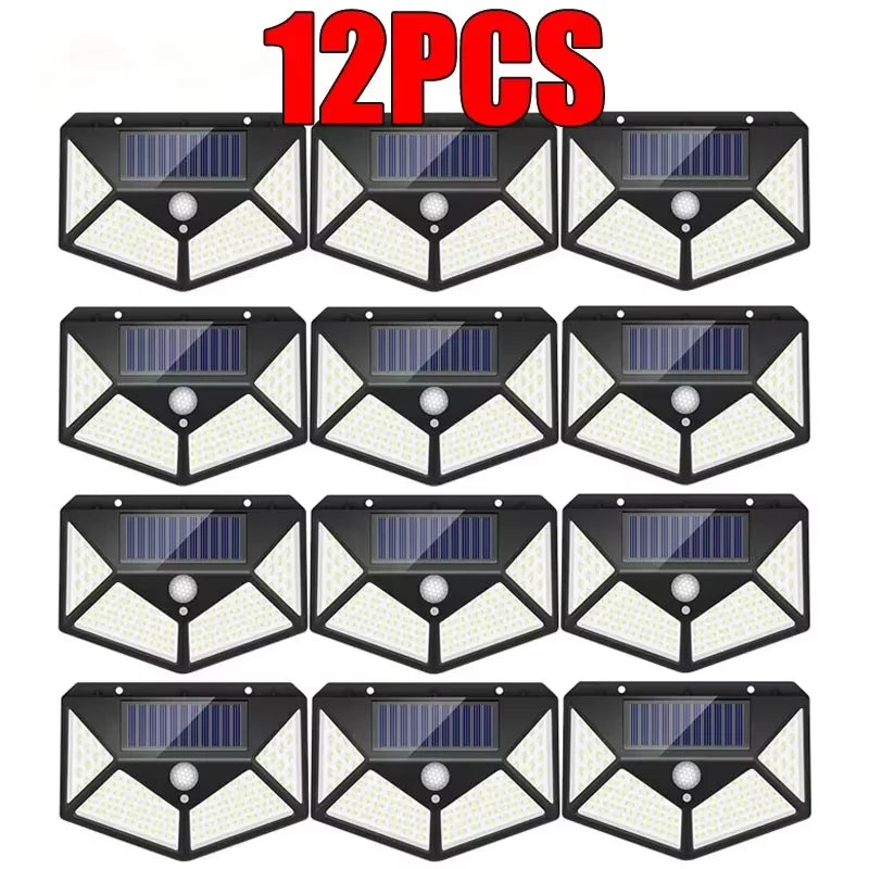 Solar Security Light, 100 LED, IP65 Waterproof