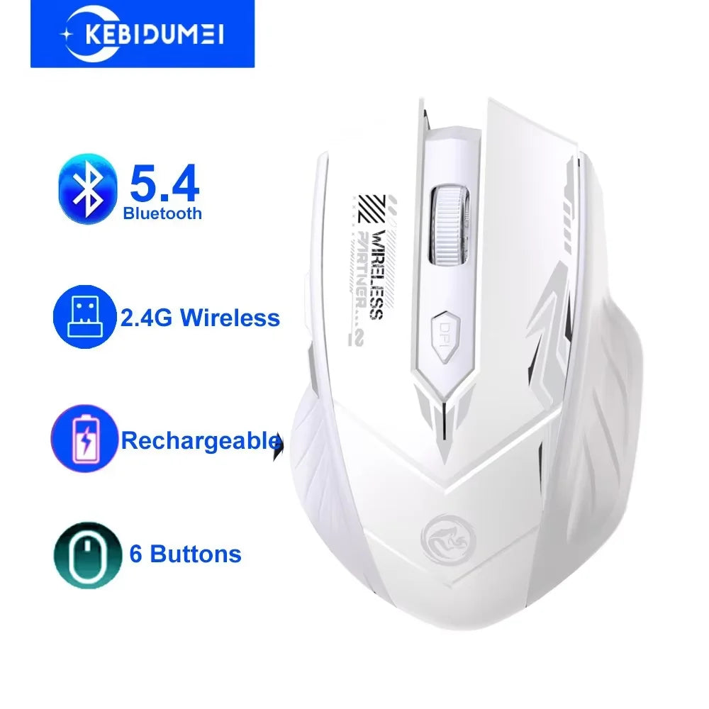 Bluetooth 5.4 Dual-Mode Wireless Mouse, Six Button