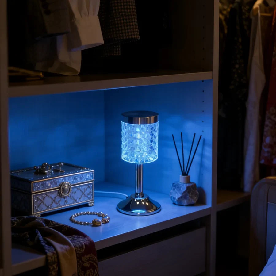 RGB Crystal Table Lamp, USB Powered, Dimmable
