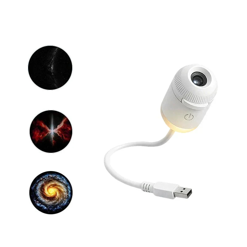 Mini Galaxy Star Projector with Interchangeable Slides