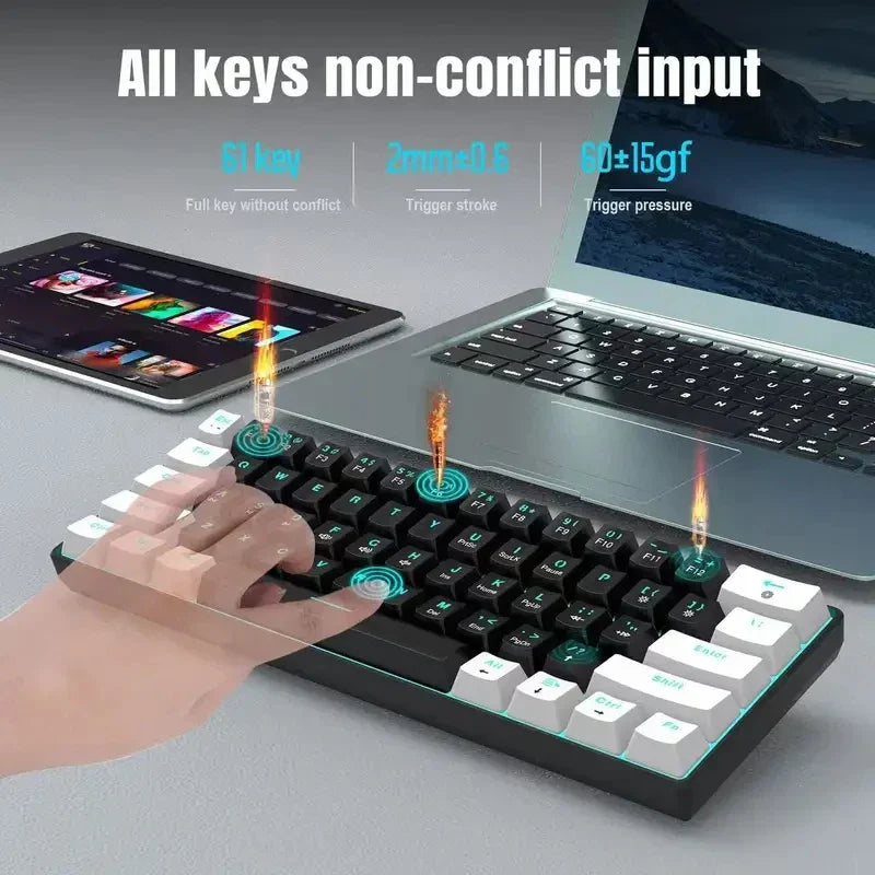 60% Compact Mechanical Keyboard with Blue Switches