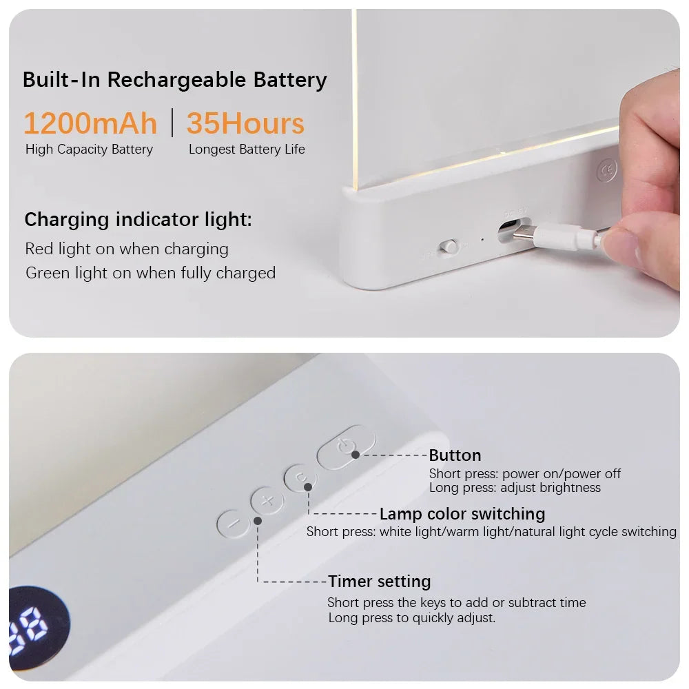 Portable Rechargeable Reading Lamp, Colour Changing