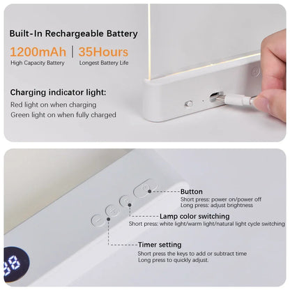 Portable Rechargeable Reading Lamp, Colour Changing