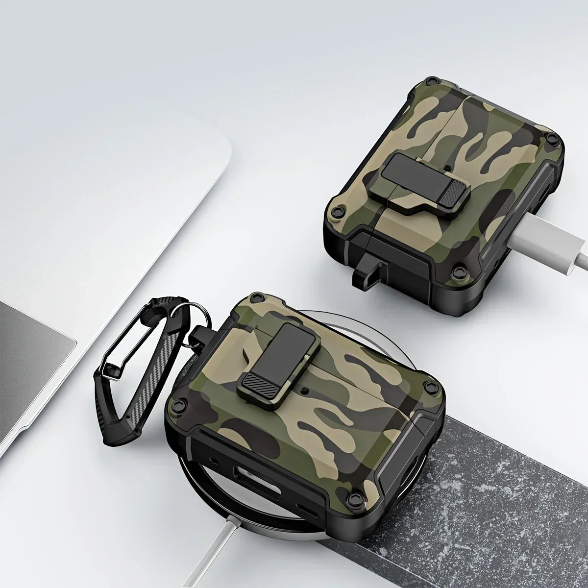Magnetic Lock Case for AirPods Pro with Quick-Open Clip