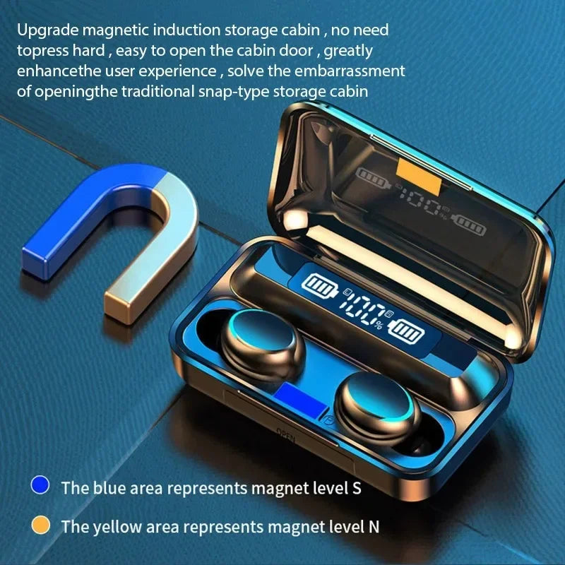 TWS Wireless Earbuds with LED Display and Charging Case