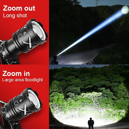 High Output LED Headlamp, 50W, Rechargeable