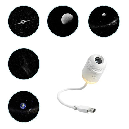 Mini Galaxy Star Projector with Interchangeable Slides