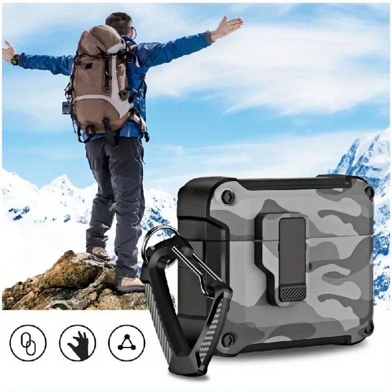 Magnetic Lock Case for AirPods Pro with Quick-Open Clip