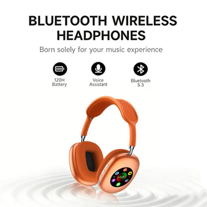 Wireless Headphones with Detachable LCD Touch Screen