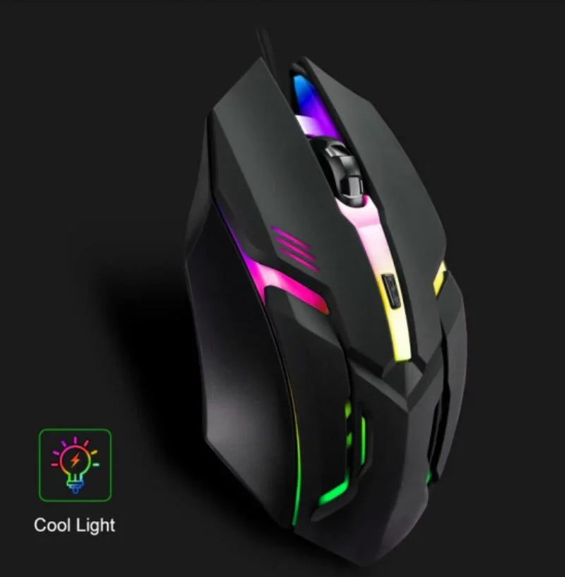 Ergonomic Wired Gaming Mouse, Four Button, RGB