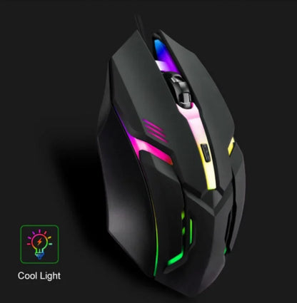 Ergonomic Wired Gaming Mouse, Four Button, RGB