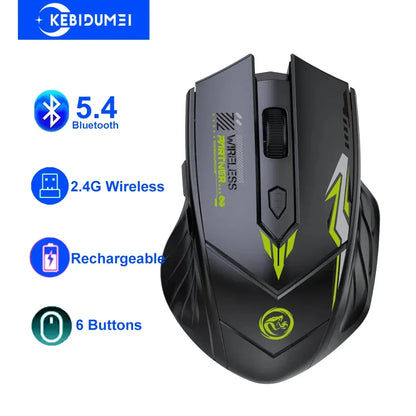 Bluetooth 5.4 Dual-Mode Wireless Mouse, Six Button