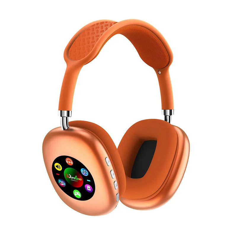Wireless Headphones with Detachable LCD Touch Screen