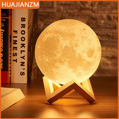 Moon Lamp LED Night Light with Stand, Battery Powered