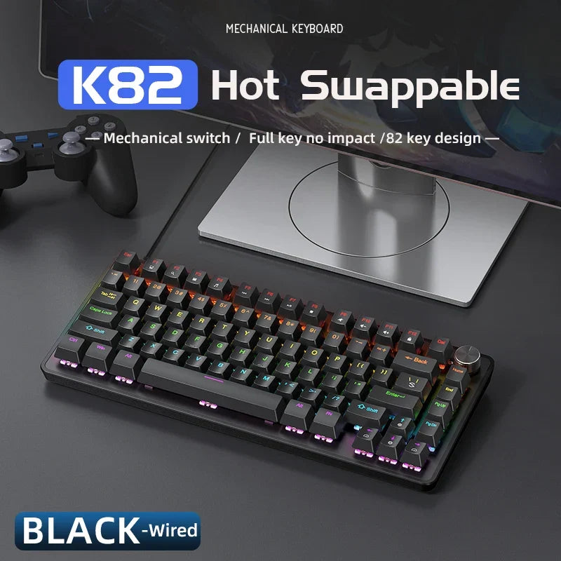75% Mechanical Keyboard with Media Knob, Wired