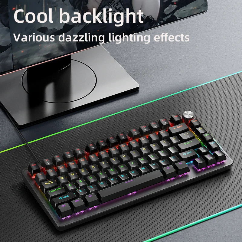 75% Mechanical Keyboard with Media Knob, Wired