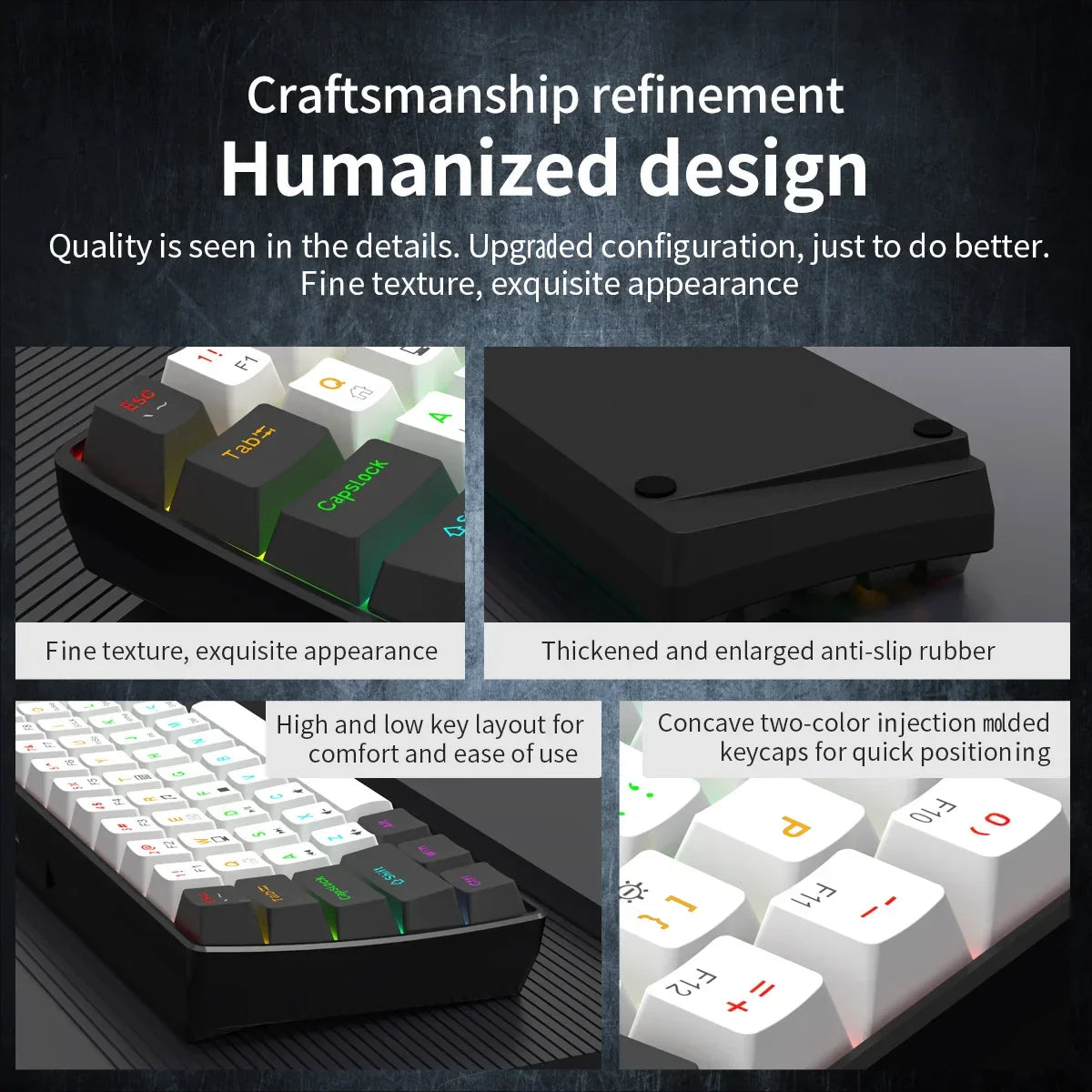 61 Key Mini Mechanical Keyboard, Backlit