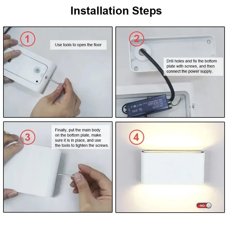 Aluminium Up and Down Wall Light, 12W, 90 to 260V