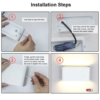 Aluminium Up and Down Wall Light, 12W, 90 to 260V