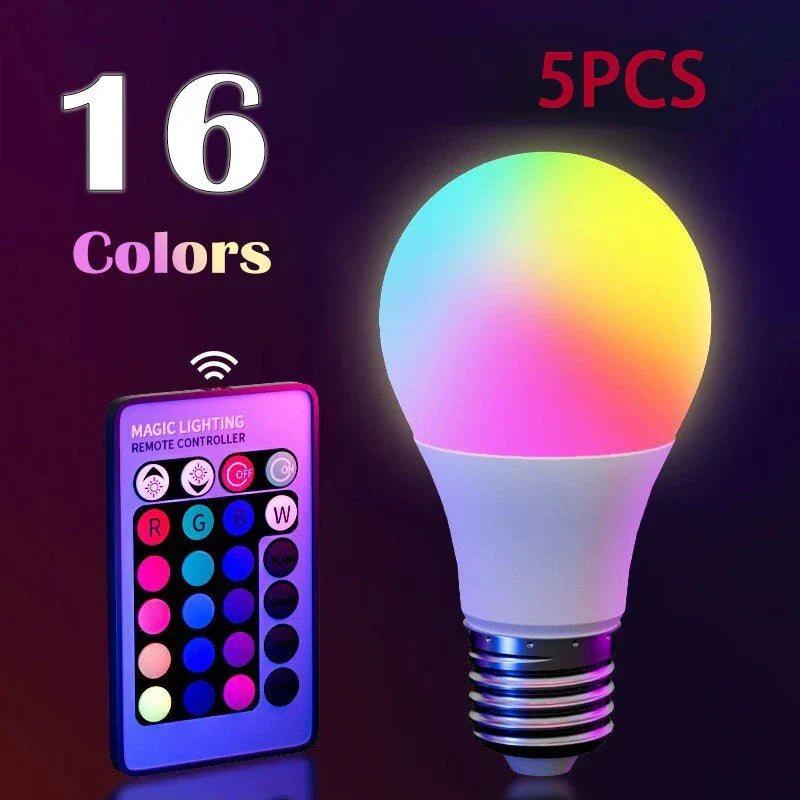 RGB Colour Changing E27 Bulb, 16 Colours, 110 to 240V