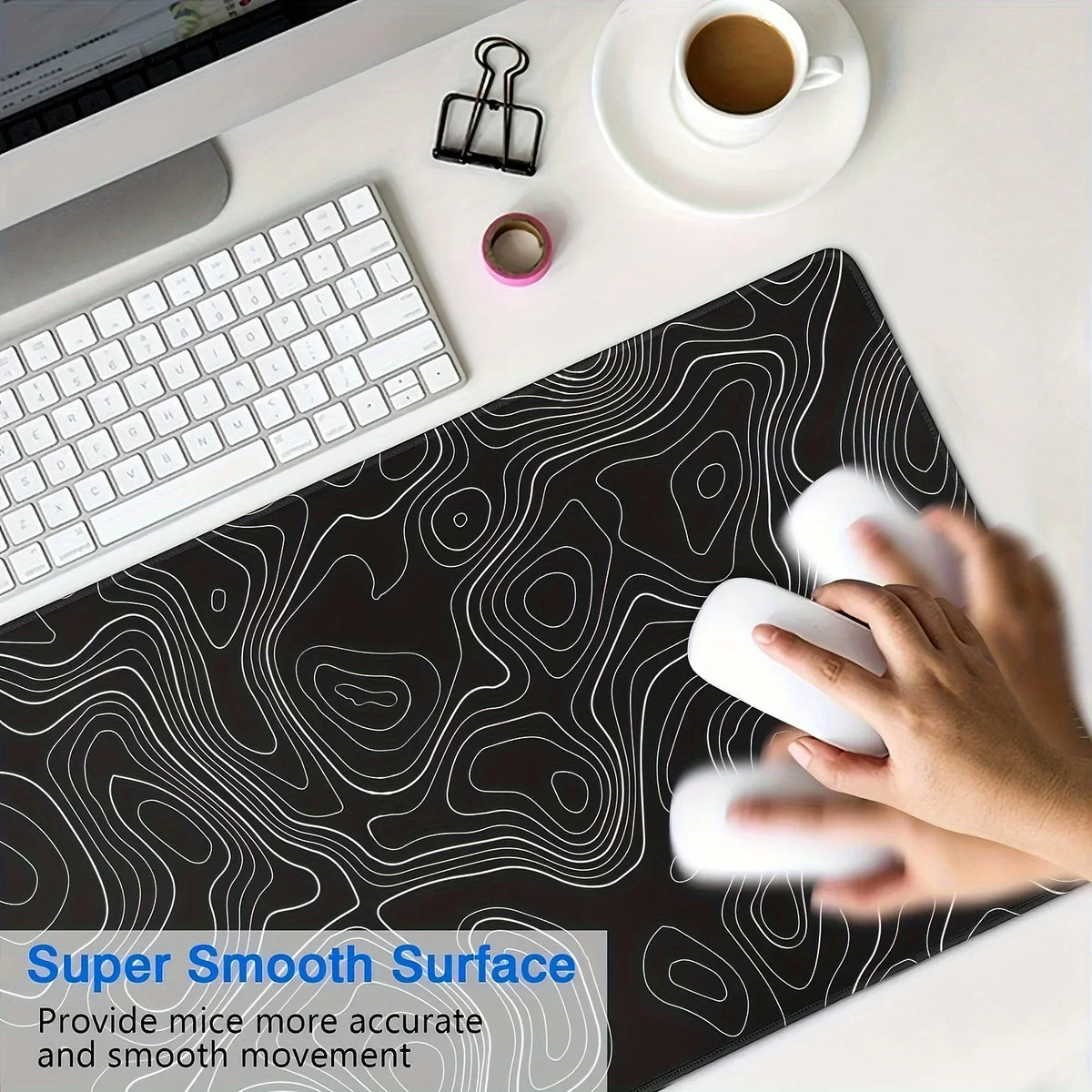 Large Gaming Mouse Pad with Stitched Edges, Five Sizes
