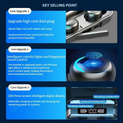 TWS Wireless Earbuds with LED Display and Charging Case