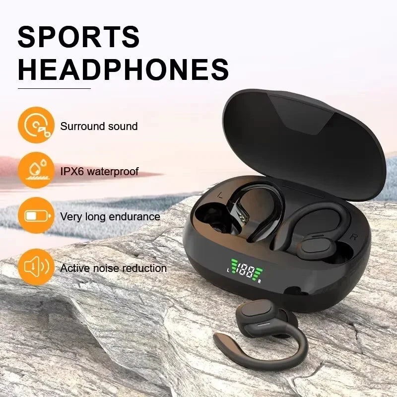 Ear Hook Sports Earbuds with 300mAh Case, Bluetooth 5.3