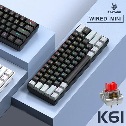 K61 Mini Mechanical Keyboard, 61 Keys, RGB