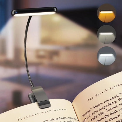 Clip-On LED Book Light, USB Rechargeable, Dimmable
