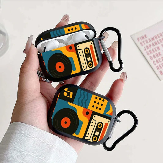 Retro Music Print Case for AirPods, Six Model Fits
