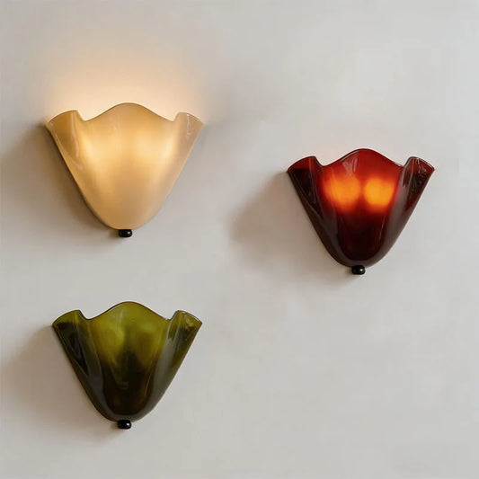 Glass Shell Wall Light, E14, Two Light