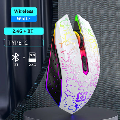 Bluetooth 5.2 RGB Wireless Mouse, 90 Hour Battery