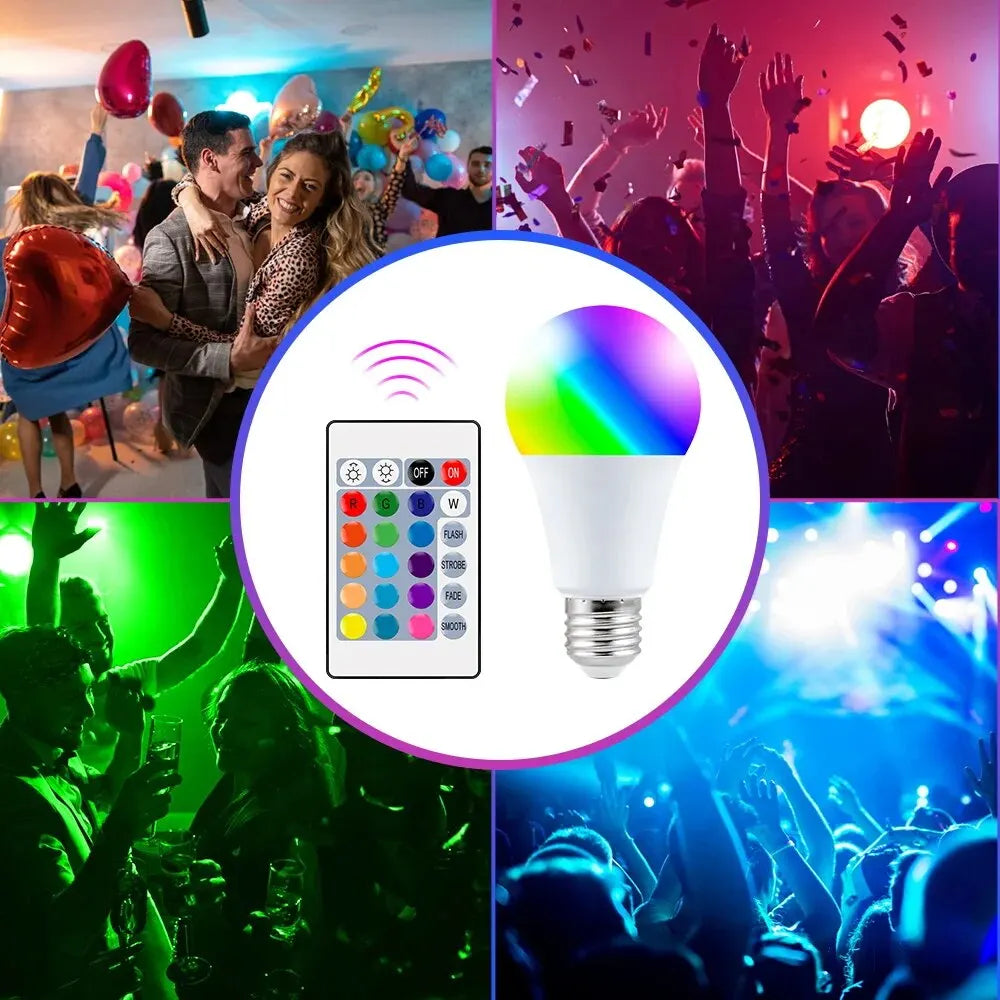 RGB Colour Changing E27 Bulb, 16 Colours, 110 to 240V