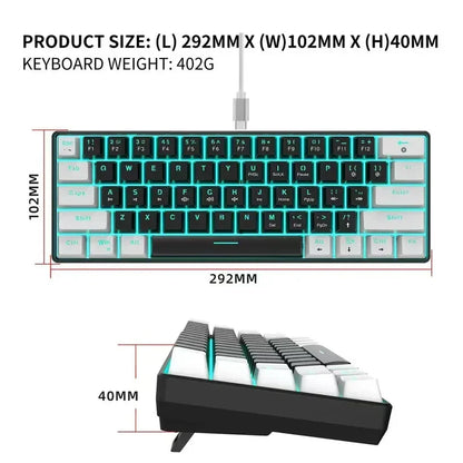 60% Compact Mechanical Keyboard with Blue Switches