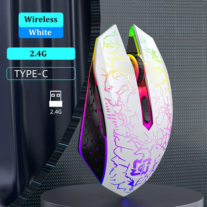 Bluetooth 5.2 RGB Wireless Mouse, 90 Hour Battery