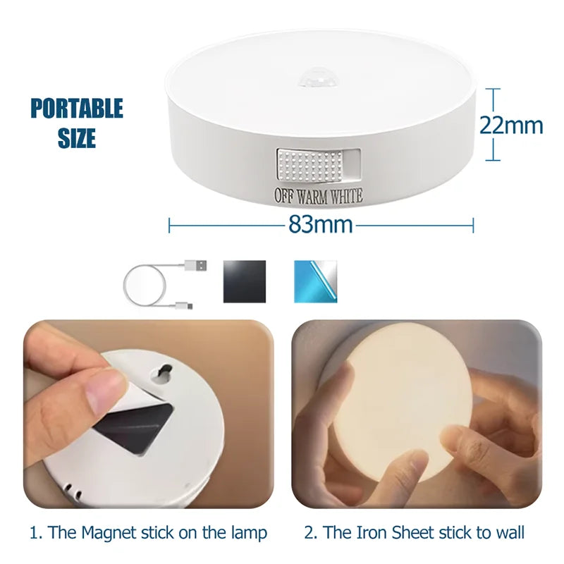 Motion and Light Sensor Night Light, 10 cm, Rechargeable