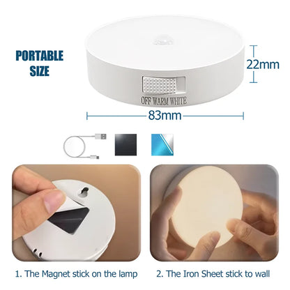 Motion and Light Sensor Night Light, 10 cm, Rechargeable
