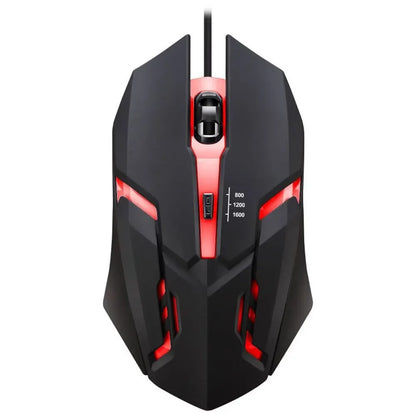 Ergonomic Wired Gaming Mouse, Four Button, RGB