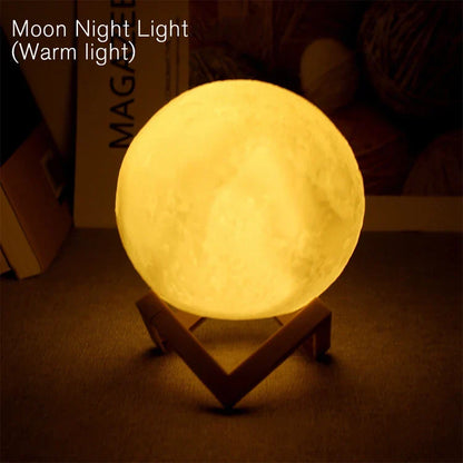 Moon Lamp LED Night Light with Stand, Battery Powered