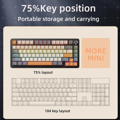 75% Mechanical Keyboard with Media Knob, Wired